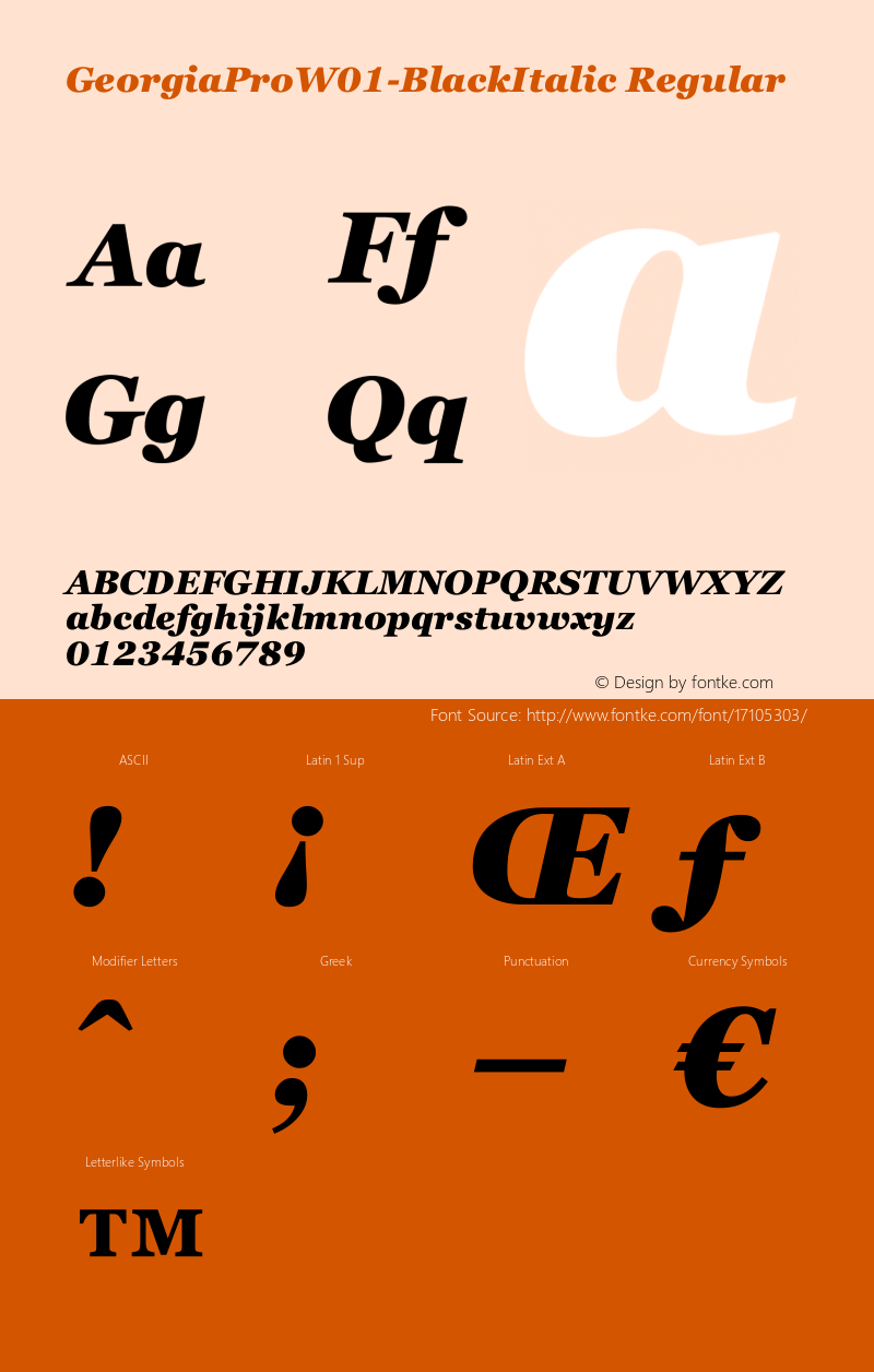 GeorgiaProW01-BlackItalic Regular Version 1.00图片样张