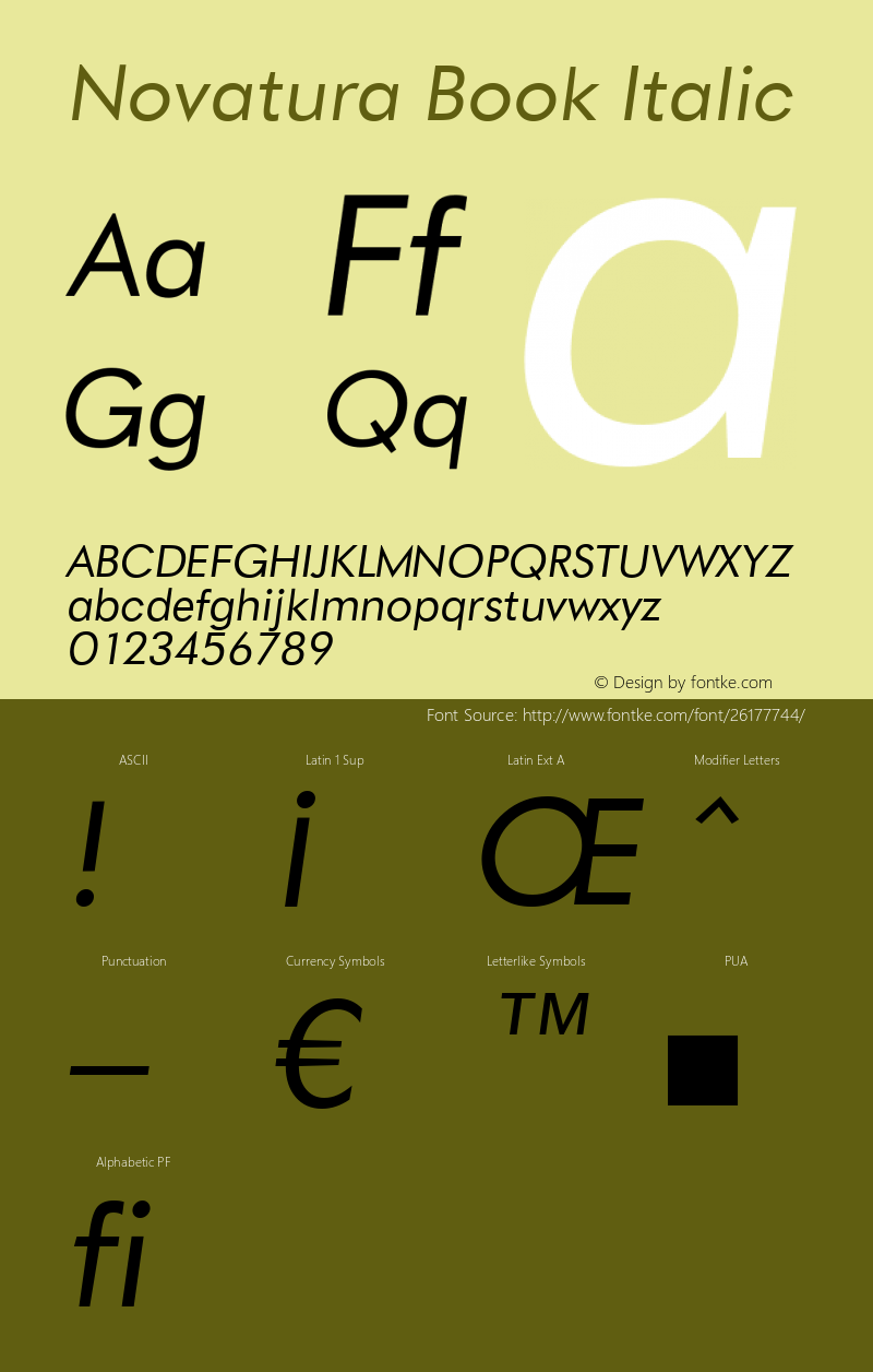 Novatura Book Italic Version 1.000;PS 001.001;hotconv 1.0.56图片样张