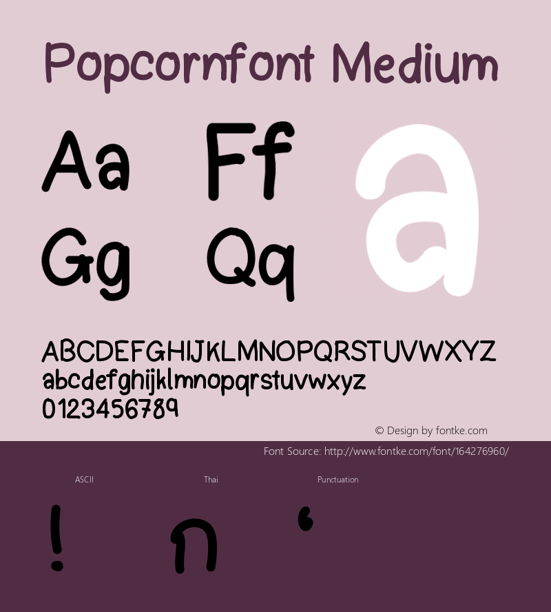 Popcornfont Version 001.000图片样张