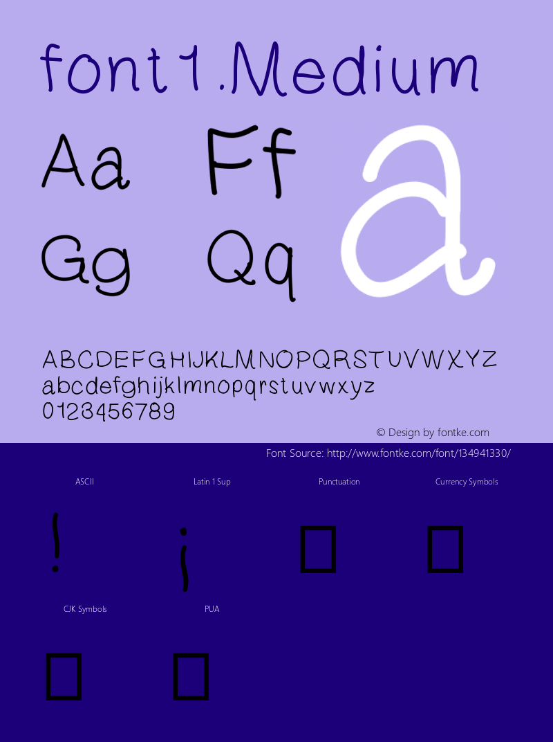 font1 Version 001.000图片样张