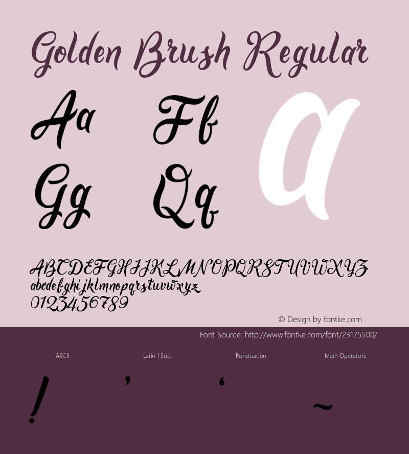 Golden Brush Regular Version 1.000图片样张