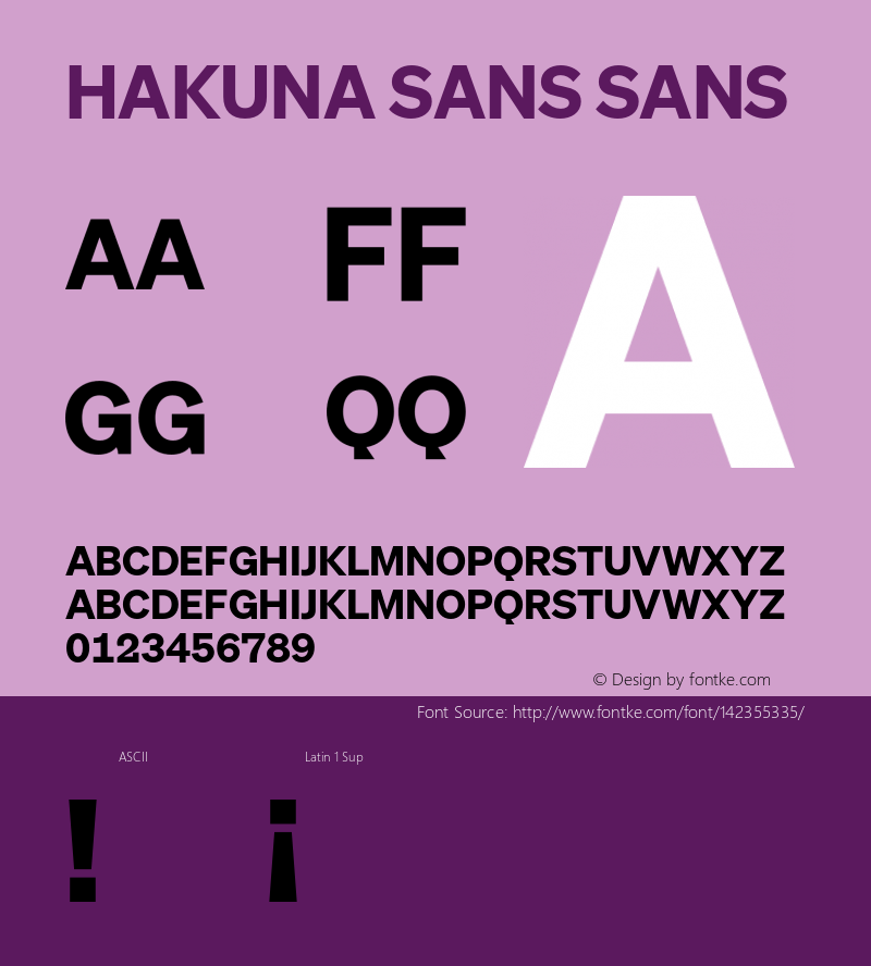 Hakuna Sans Version 1.000图片样张