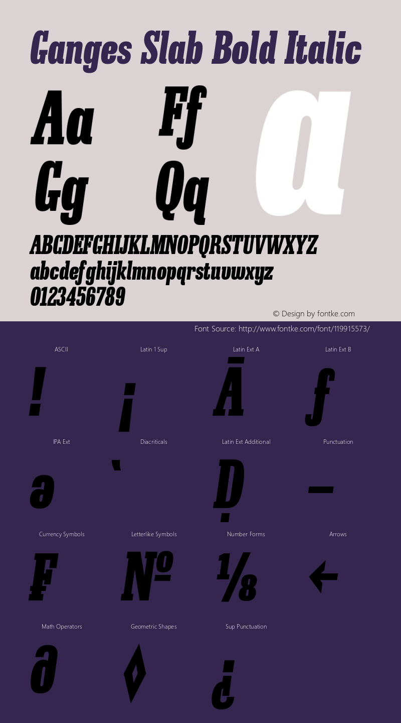 Ganges Slab Bold Italic 1.000图片样张