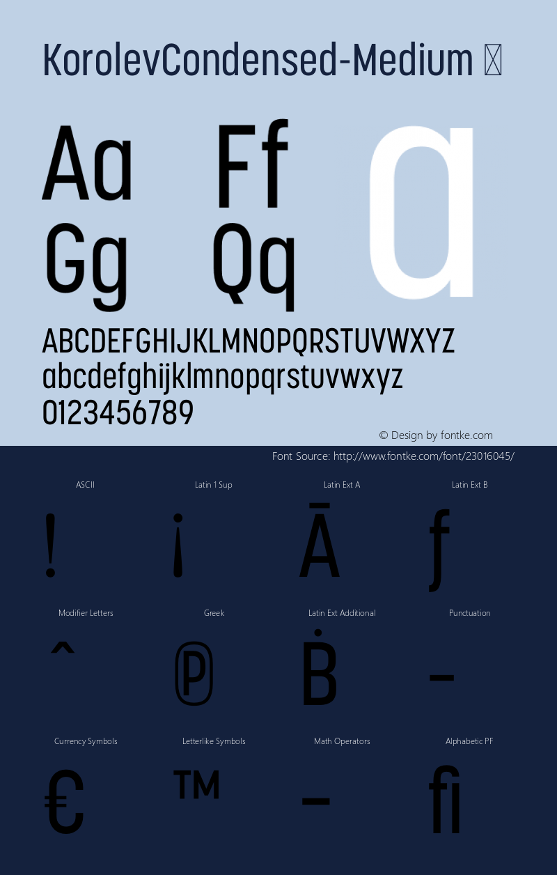 ☞KorolevCondensed-Medium Version 1.000;com.myfonts.device.korolev.condensed-medium.wfkit2.3RH8图片样张