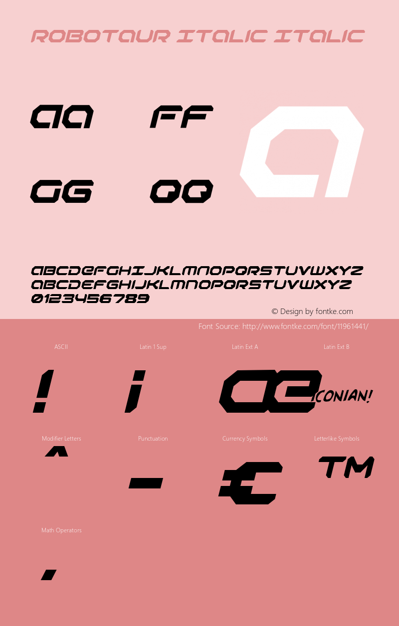 Robotaur Italic Italic 001.000图片样张