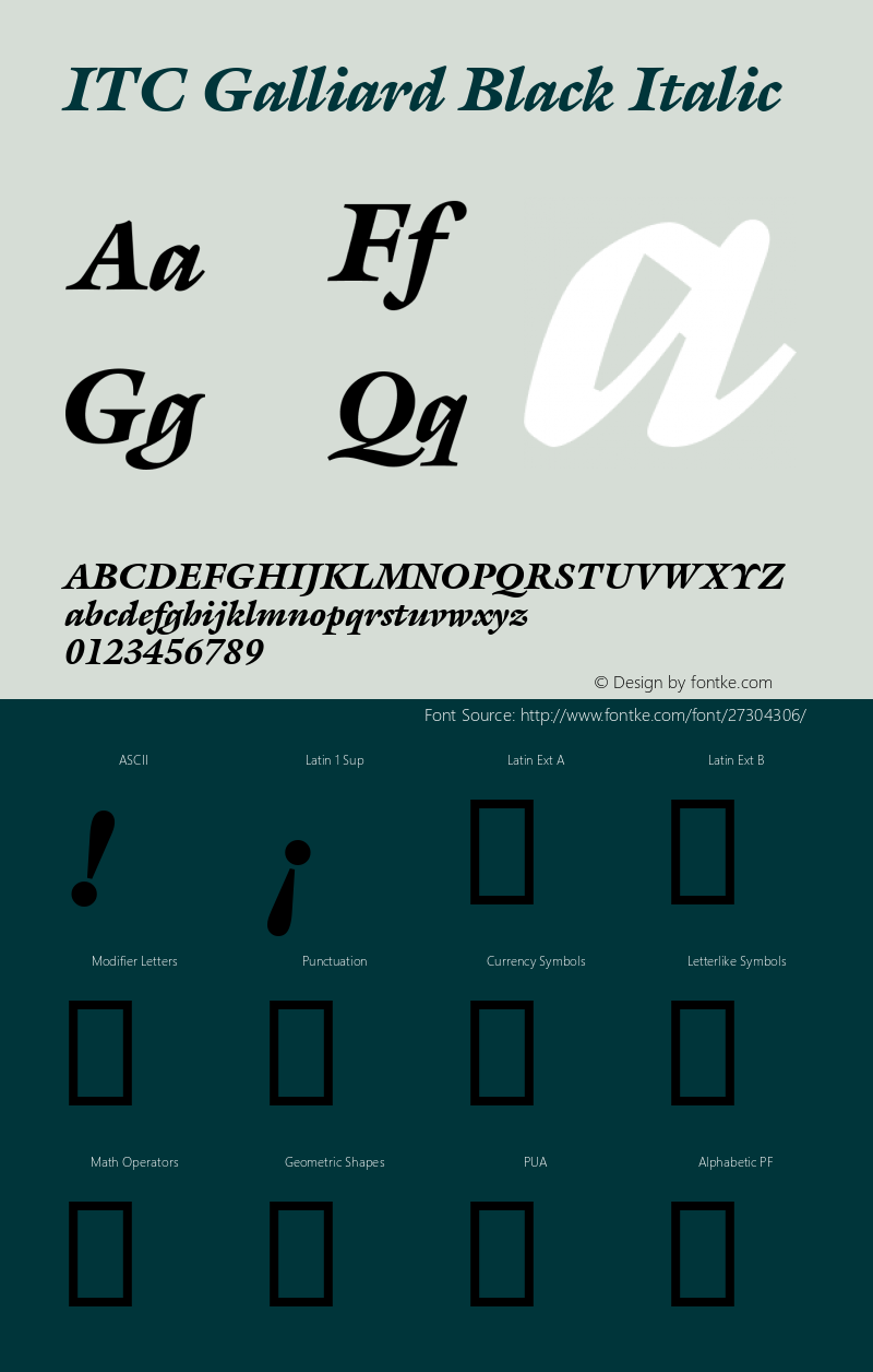 Galliard Black Italic Version 2.00图片样张