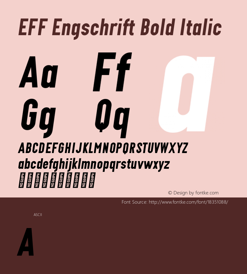 EFF Engschrift Bold Italic Version 0.004;PS 000.004;hotconv 1.0.88;makeotf.lib2.5.64775图片样张