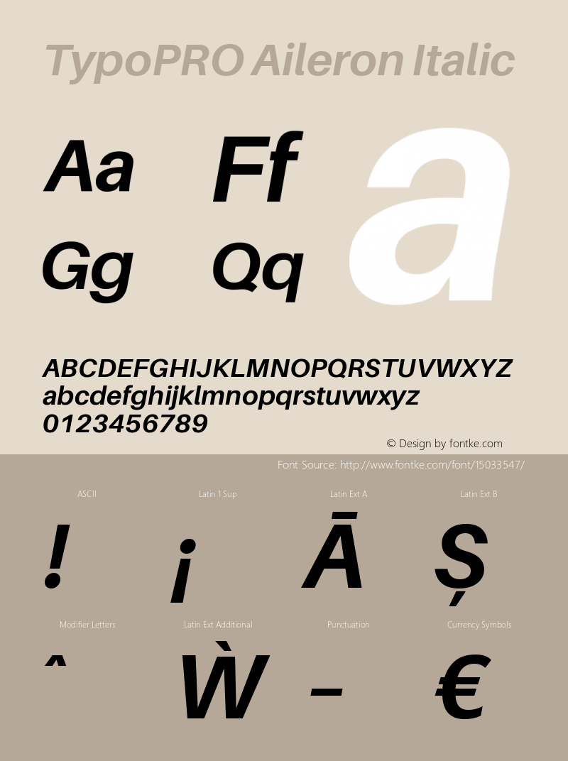 TypoPRO Aileron Italic Version 1.000;PS 001.000;hotconv 1.0.70;makeotf.lib2.5.58329图片样张