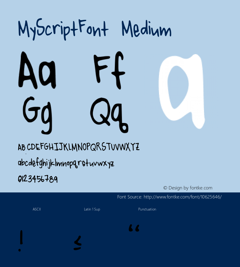 MyScriptFont Medium Version 001.000图片样张