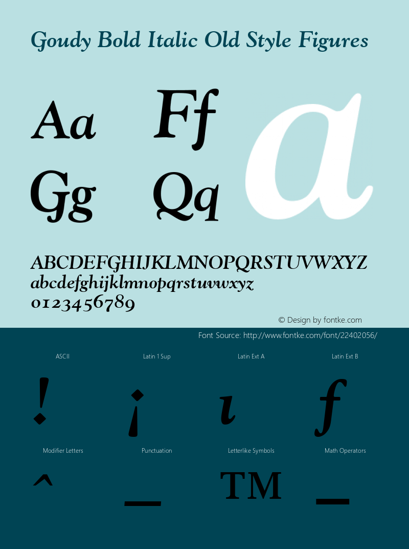 Goudy Bold Italic Old Style Figures 001.000图片样张