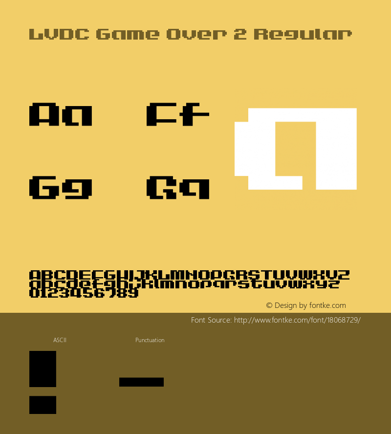 LVDC Game Over 2 Regular Macromedia Fontographer 4.1J 04.3.22图片样张