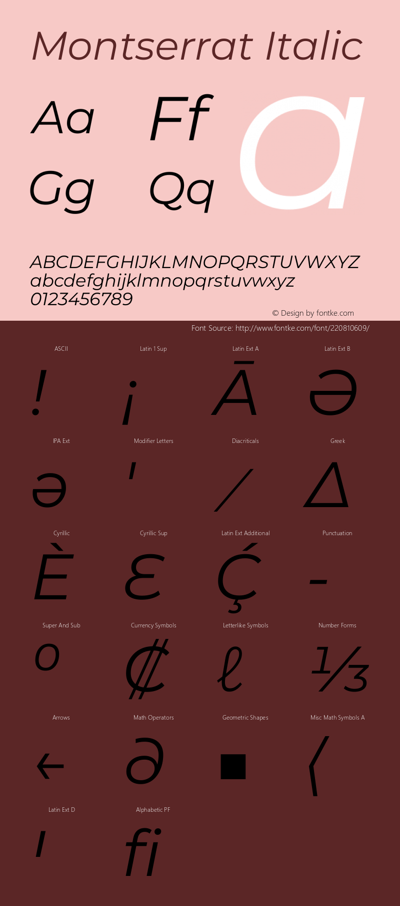 Montserrat Italic Version 8.000图片样张