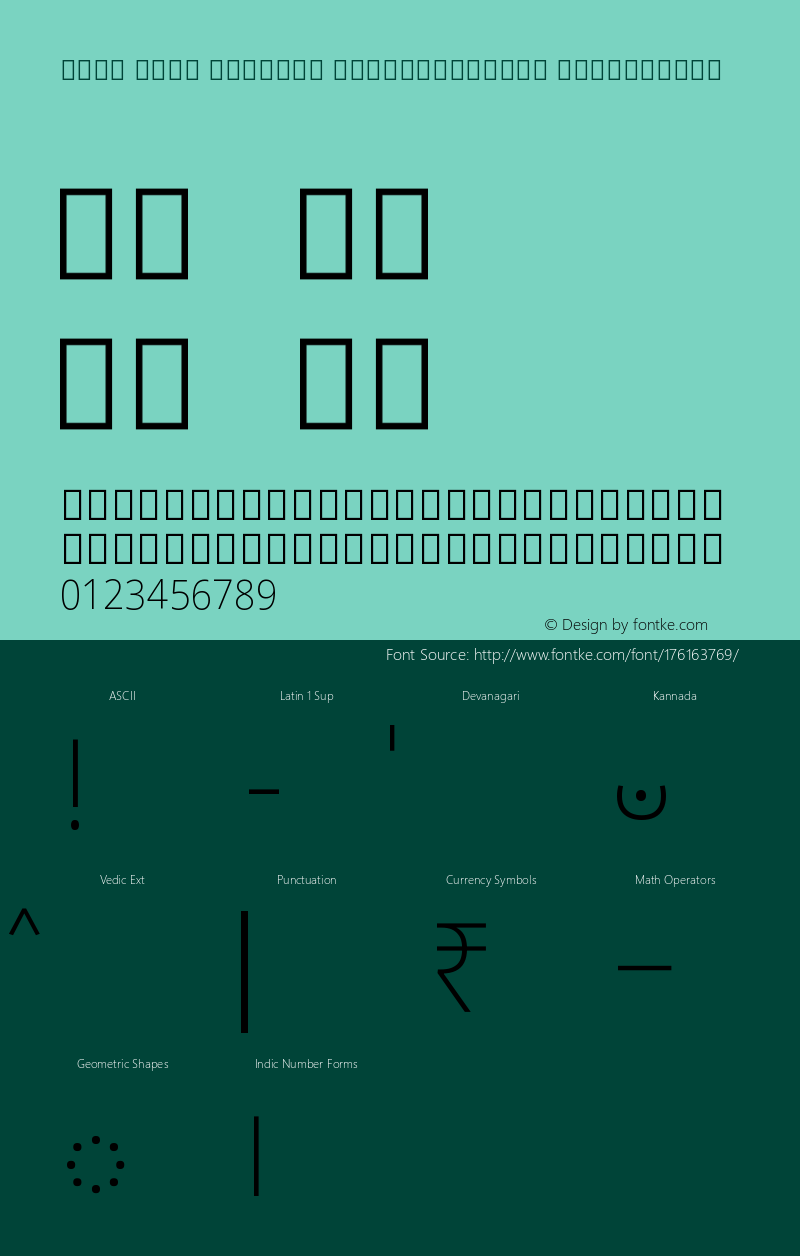 Noto Sans Kannada SemiCondensed ExtraLight Version 2.001图片样张