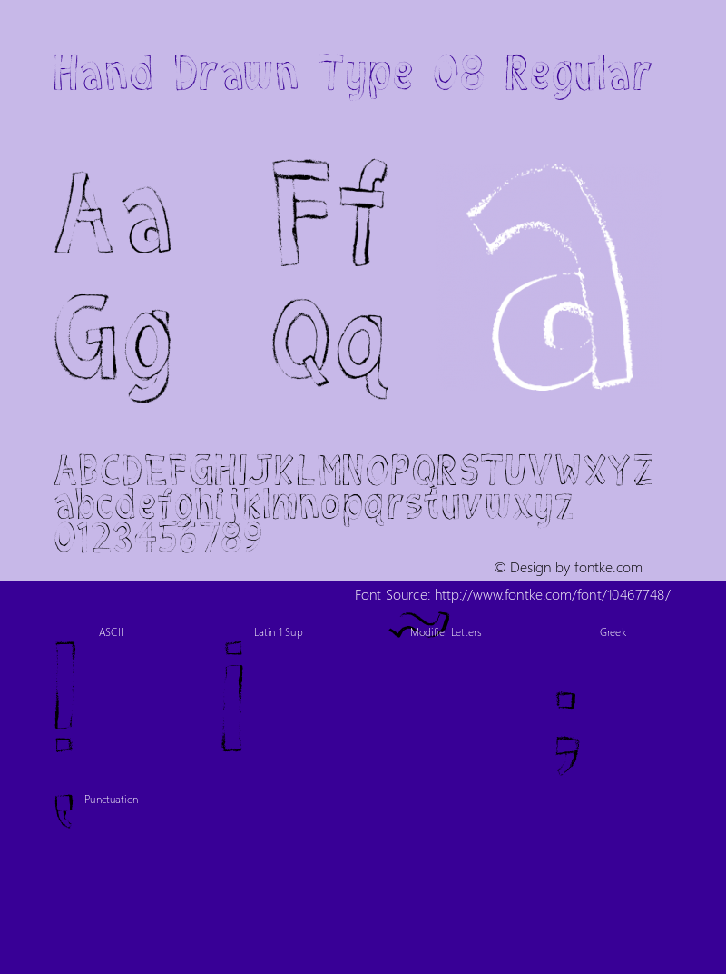 Hand Drawn Type 08 Regular Version 1.00 June 1, 2010, initial release图片样张