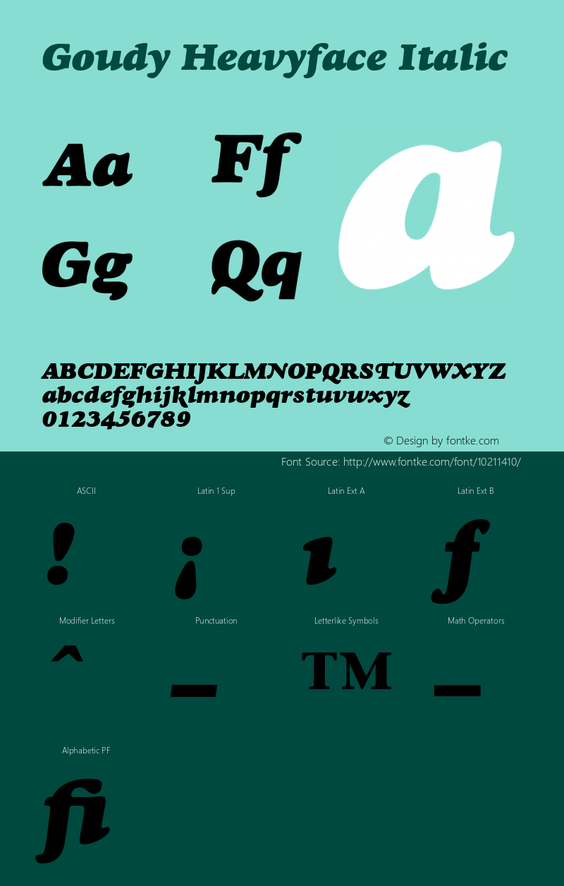 Goudy Heavyface Italic 001.000图片样张