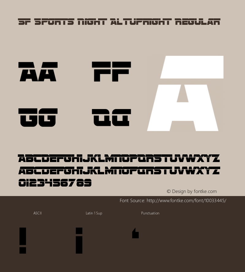 SF Sports Night AltUpright Regular ver 1.0; 1999. Freeware.图片样张