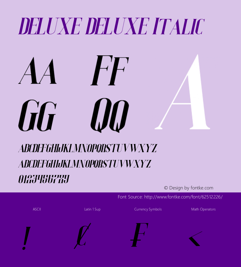DELUXE DELUXE Italic Version 1.00;May 3, 2020;FontCreator 12.0.0.2525 32-bit图片样张