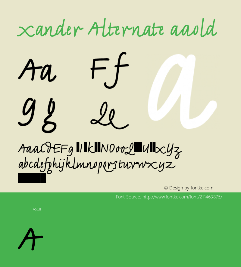 Xander Alternate Bold Version 1.00图片样张