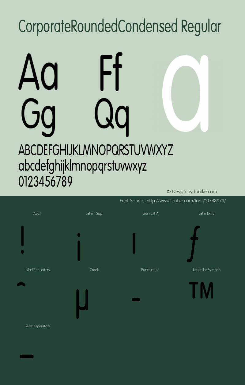 CorporateRoundedCondensed Regular Rev. 003.000图片样张