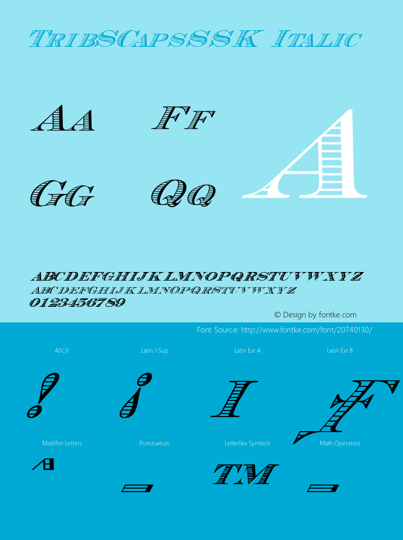 TribSCapsSSK Italic Macromedia Fontographer 4.1 8/15/95图片样张