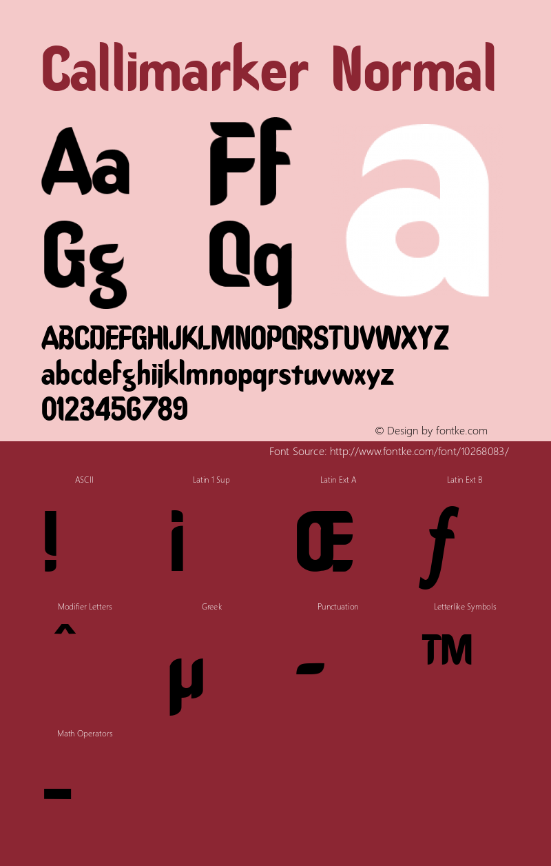 Callimarker Normal 1.0/1995: 2.0/2001图片样张