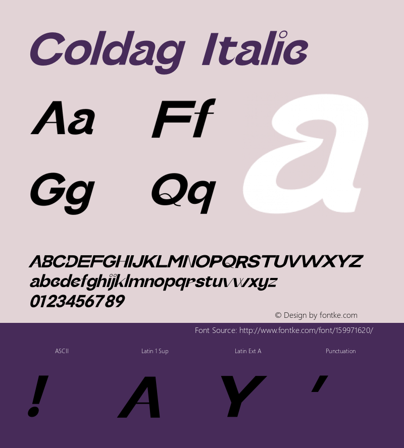 Coldag Italic Version 1.003;Fontself Maker 3.5.4图片样张