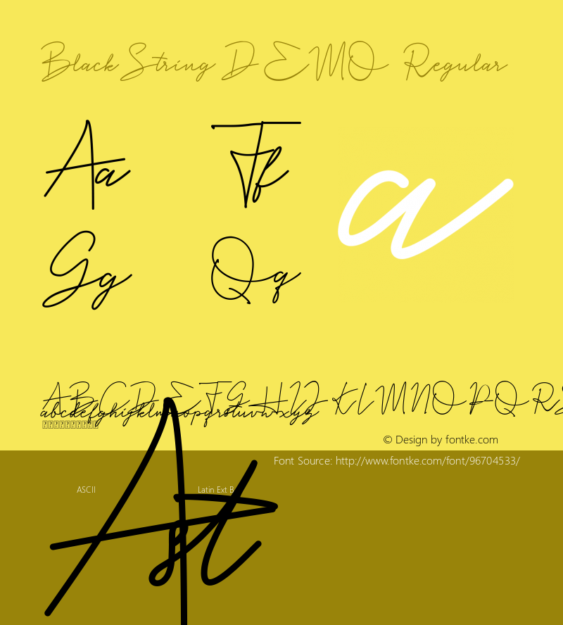 Black String DEMO Version 1.00;August 7, 2019;FontCreator 11.0.0.2365 64-bit图片样张