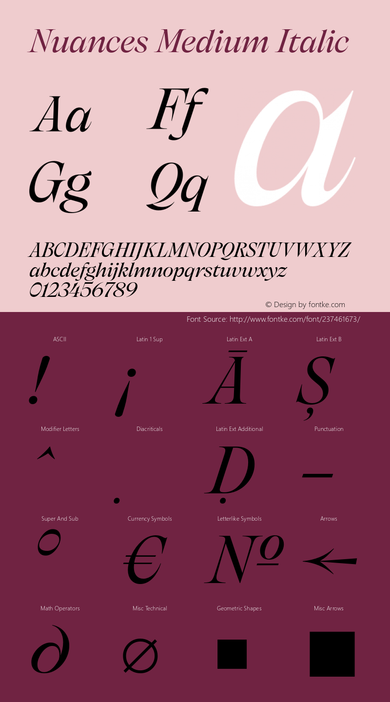 Nuances-MediumItalic Version 1.001图片样张