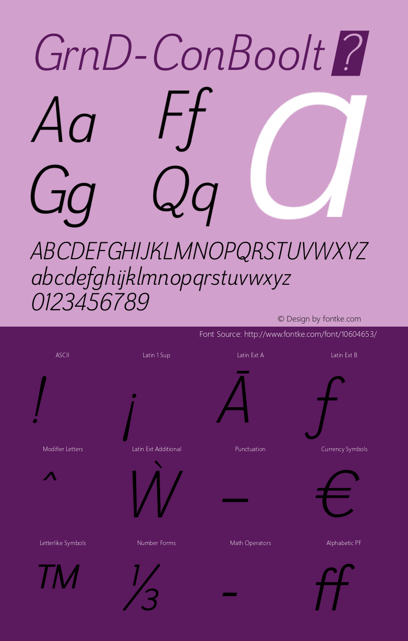 GrnD-ConBooIt ☞ Version 1.000;com.myfonts.insigne.grenale-2.con-book-italic.wfkit2.457F图片样张