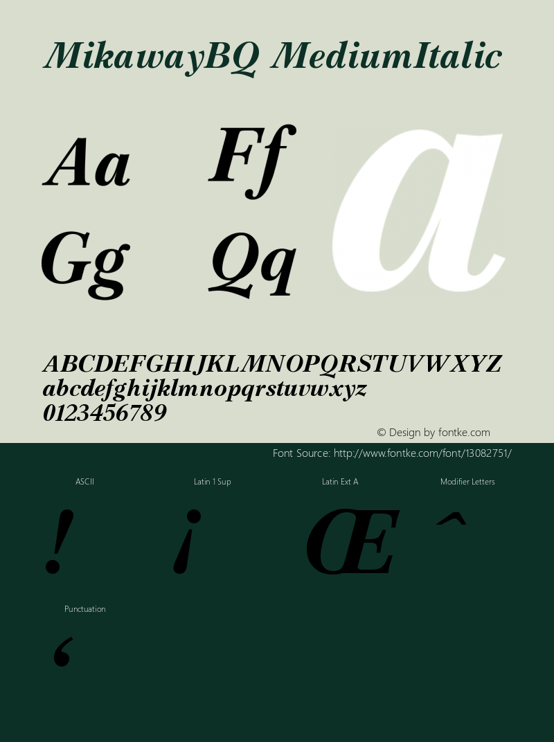 MikawayBQ MediumItalic Version 001.001图片样张