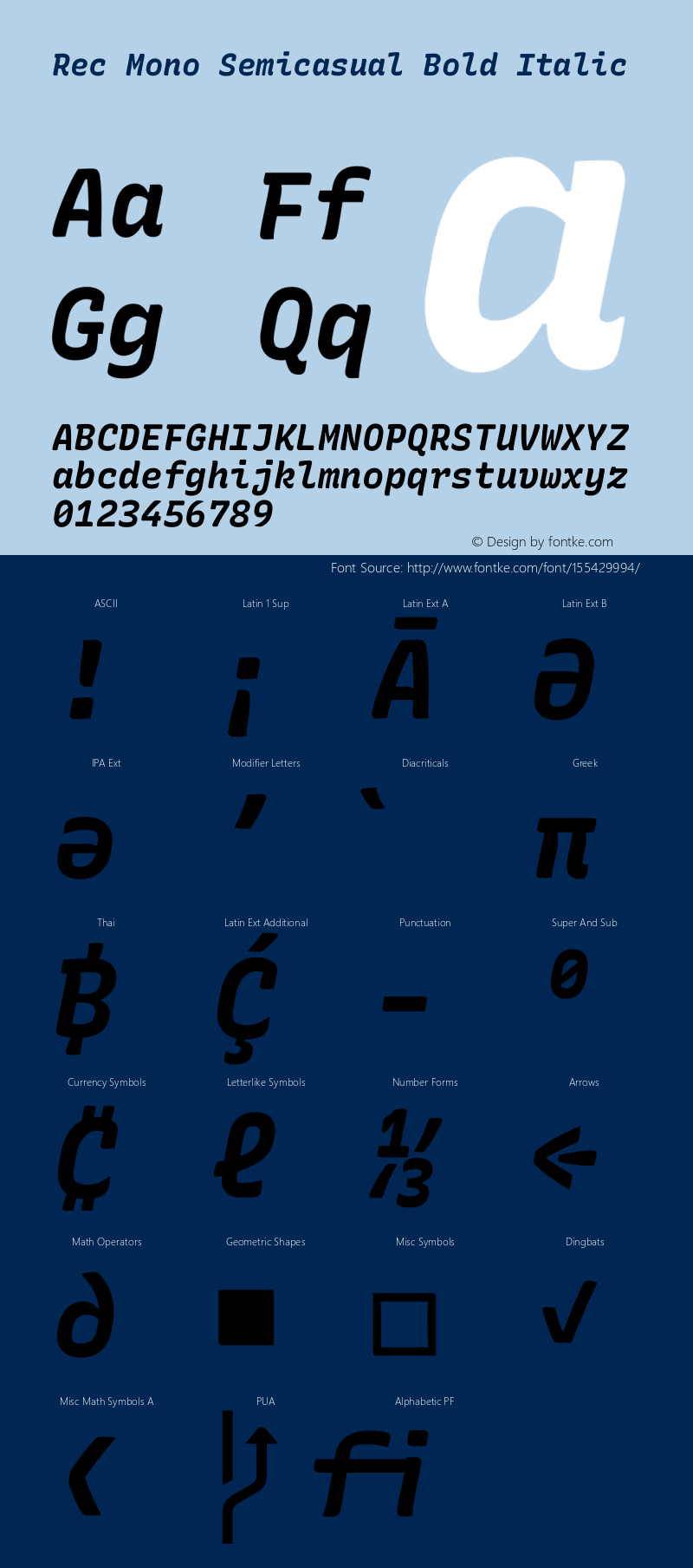 Rec Mono Semicasual Bold Italic Version 1.078图片样张