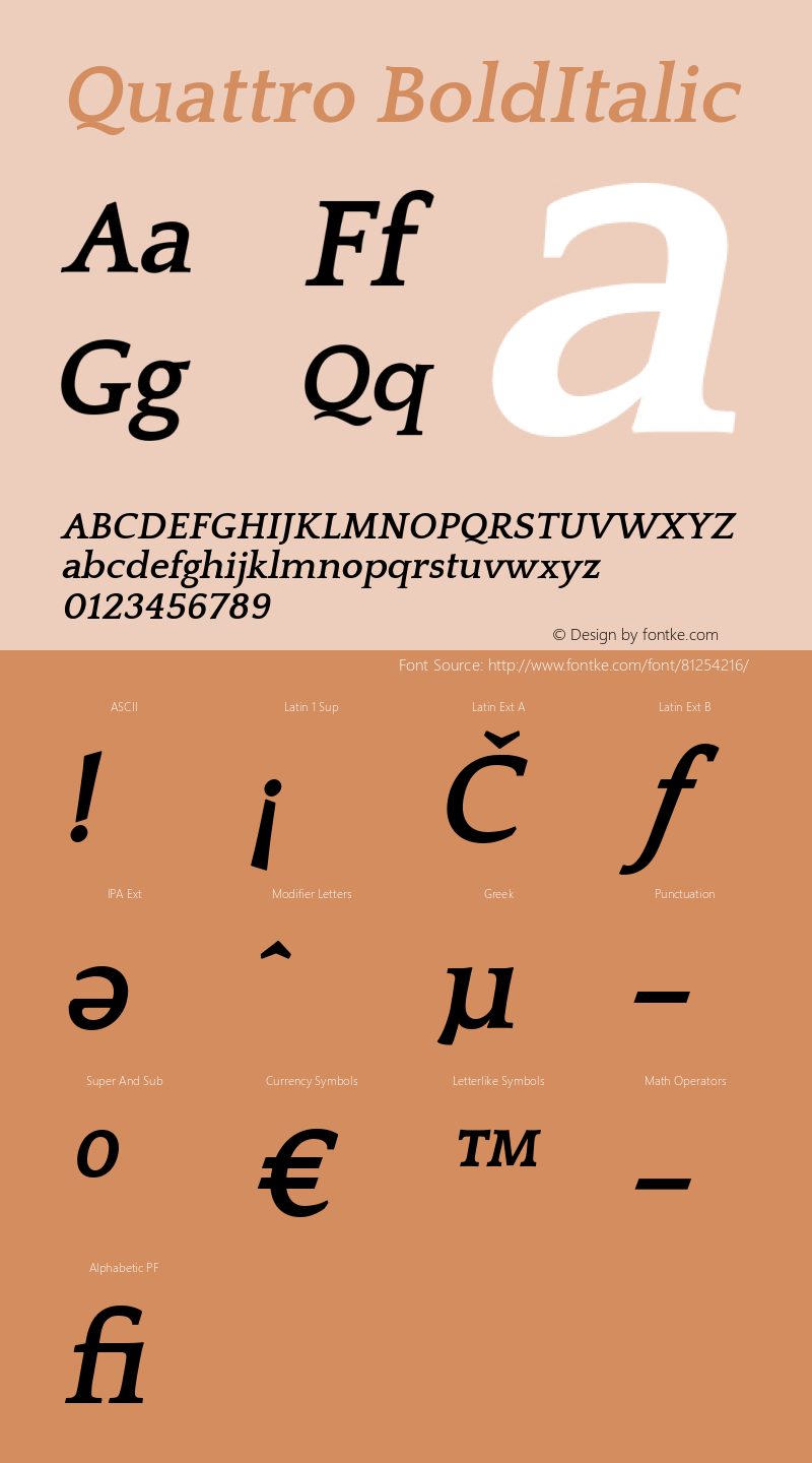 Quattro Bold Italic Version 2.000图片样张