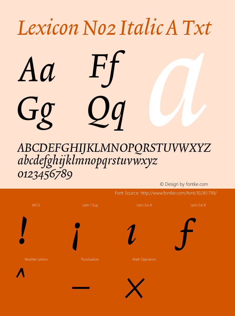 Lexicon No2 Italic A Txt 001.000图片样张