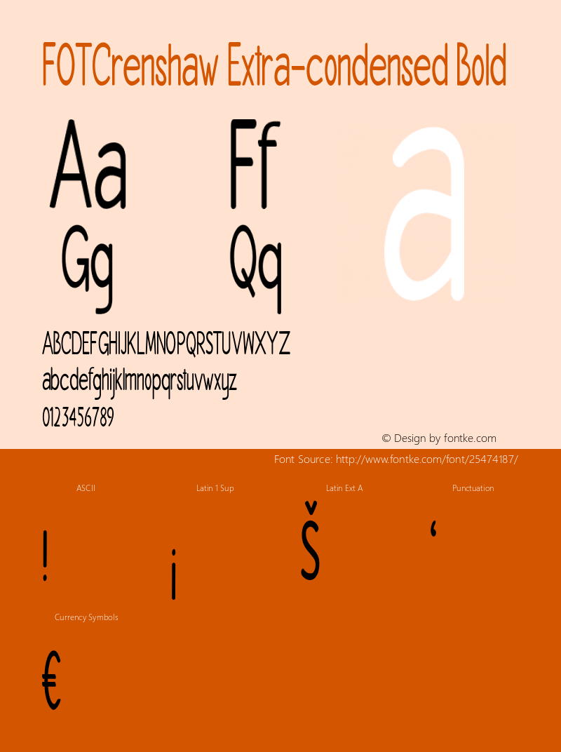 FOTCrenshaw-ExtracondensedBold Version 1.000图片样张