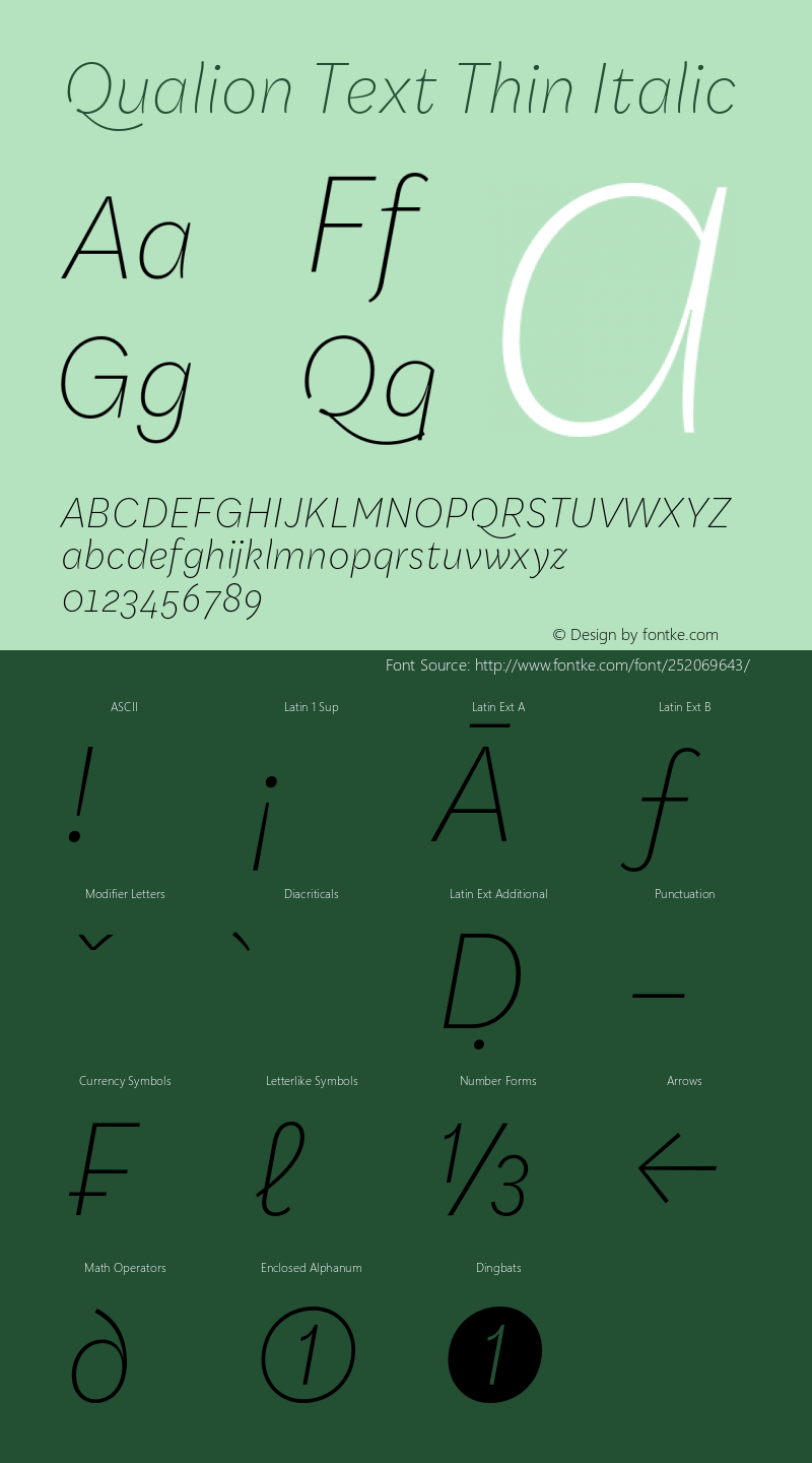 Qualion Text Thin Italic Version 1.000;PS 001.000;hotconv 1.0.88;makeotf.lib2.5.64775图片样张