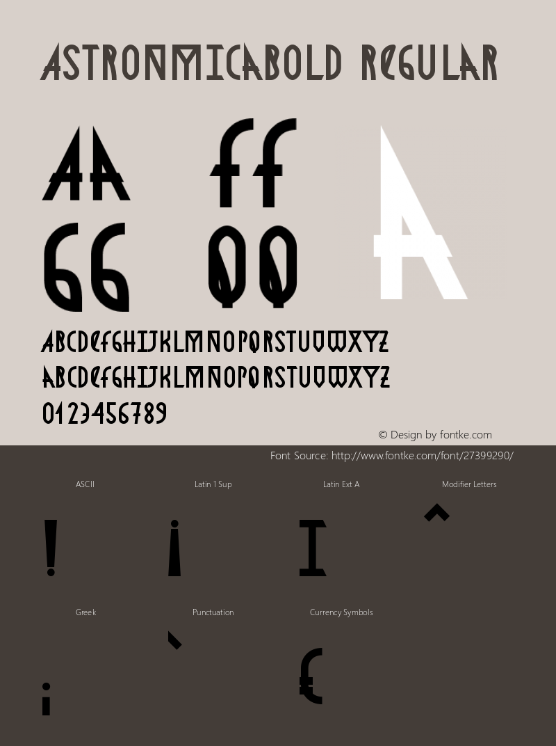 AstronmicaBold Version 1.00;October 19, 2018;FontCreator 11.5.0.2427 64-bit图片样张