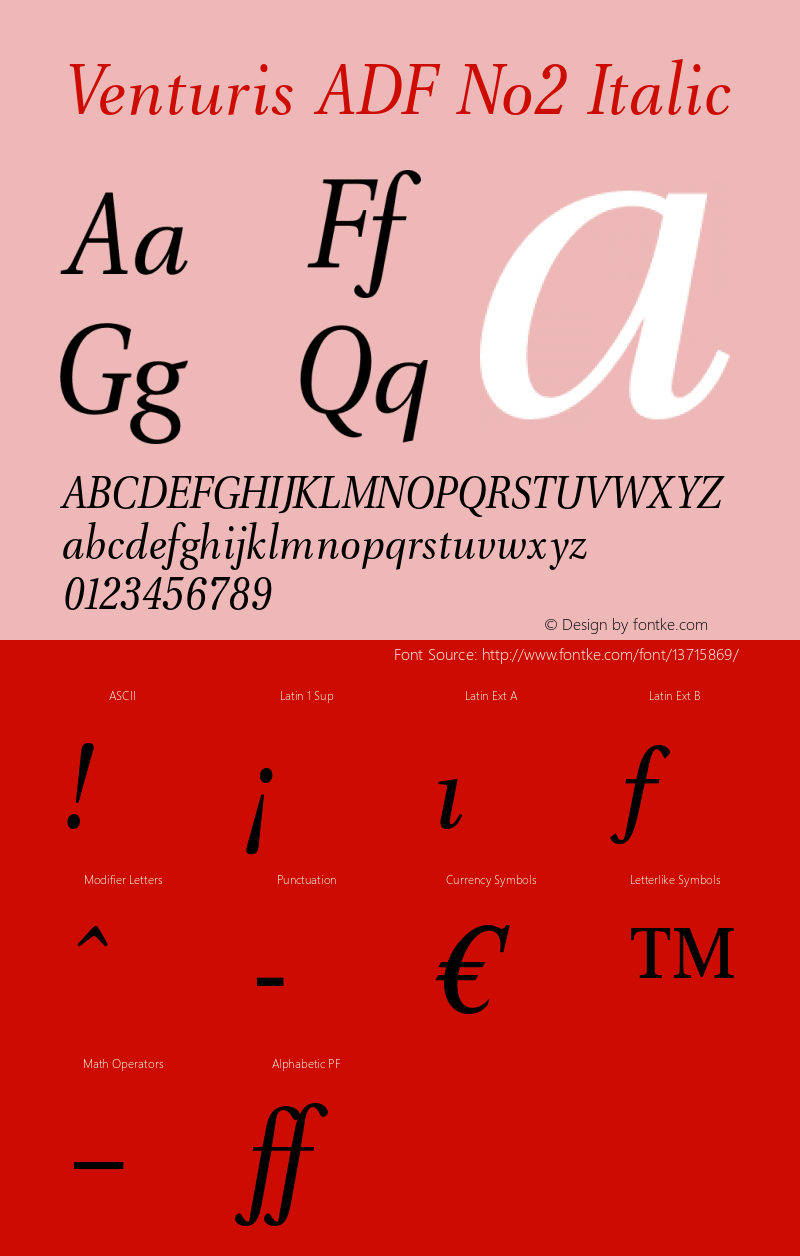 Venturis ADF No2 Italic 1.005;FFEdit图片样张