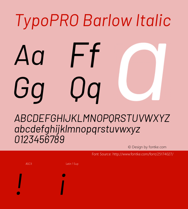 TypoPRO Barlow Italic Version 1.301图片样张