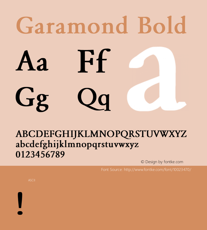 Garamond Bold Converted from E:\WINDOWS\SYSTEM\GARAMOND.BF1 by ALLTYPE图片样张