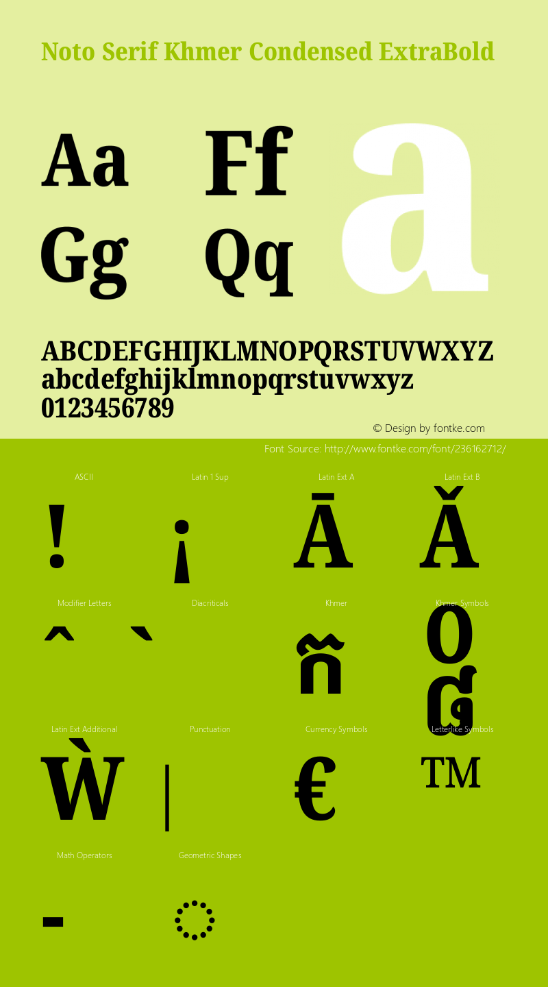 Noto Serif Khmer Condensed ExtraBold Version 2.003图片样张