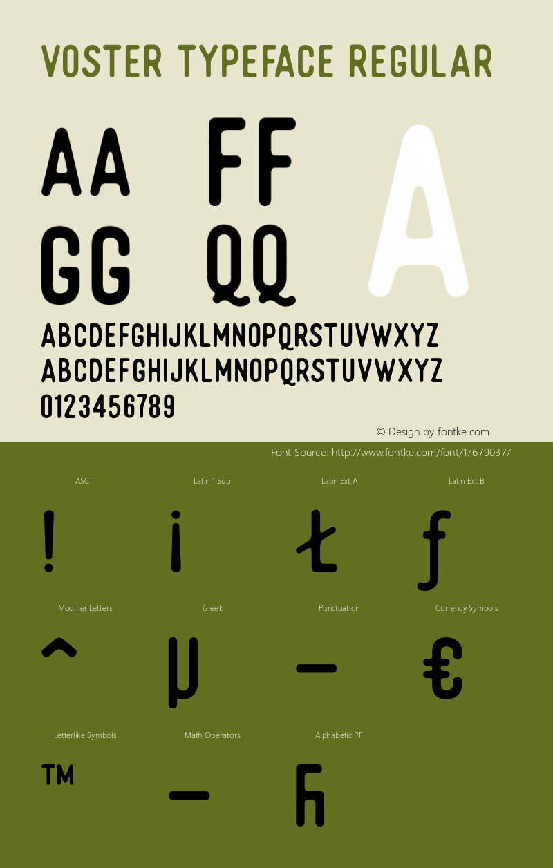 Voster Typeface Regular Version 1.000图片样张