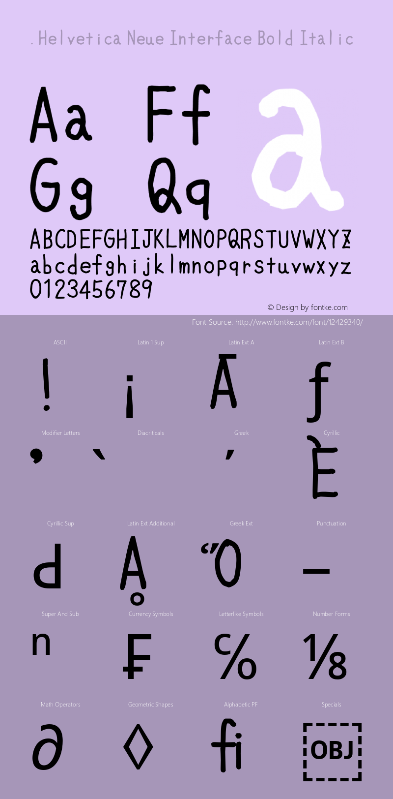 .Helvetica Neue Interface Bold Italic 10.0d35e1图片样张