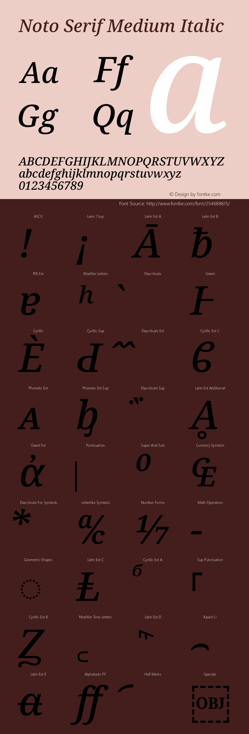 Noto Serif Medium Italic Version 2.013图片样张