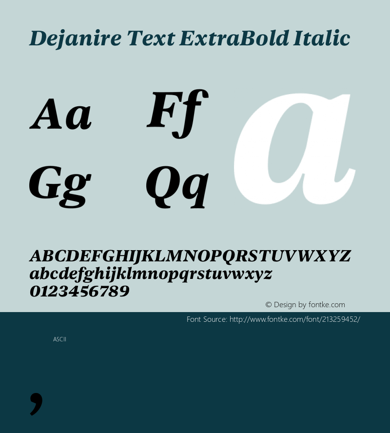 Dejanire Text ExtraBold Italic Version 1.000图片样张