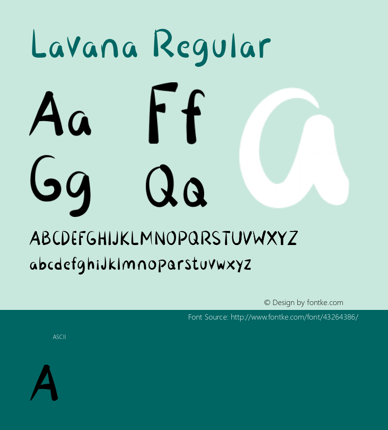 Lavana Version 1.00;October 25, 2019;FontCreator 12.0.0.2545 64-bit图片样张