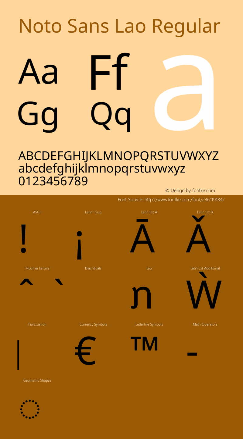 Noto Sans Lao Regular Version 2.002图片样张