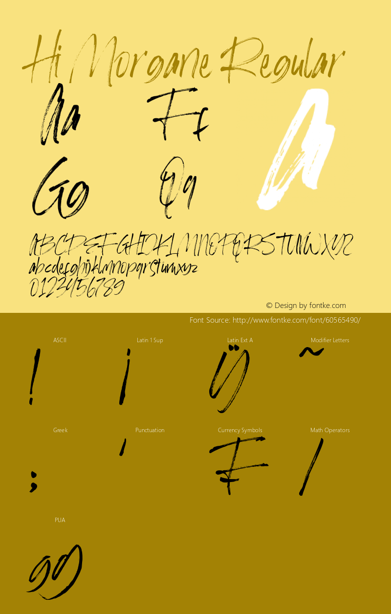 Hi Morgane Demo Version 1.00;April 2, 2020;FontCreator 13.0.0.2613 64-bit图片样张