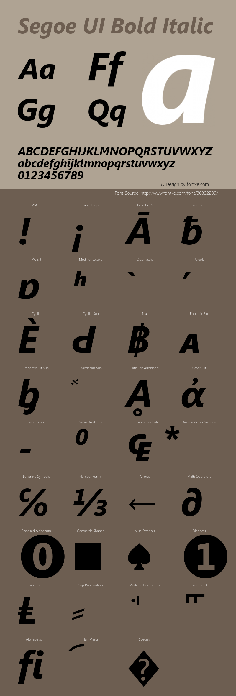 Segoe UI Bold Italic Version 5.13图片样张