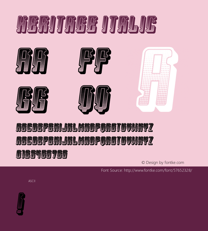 Heritage Italic Version 1.000图片样张