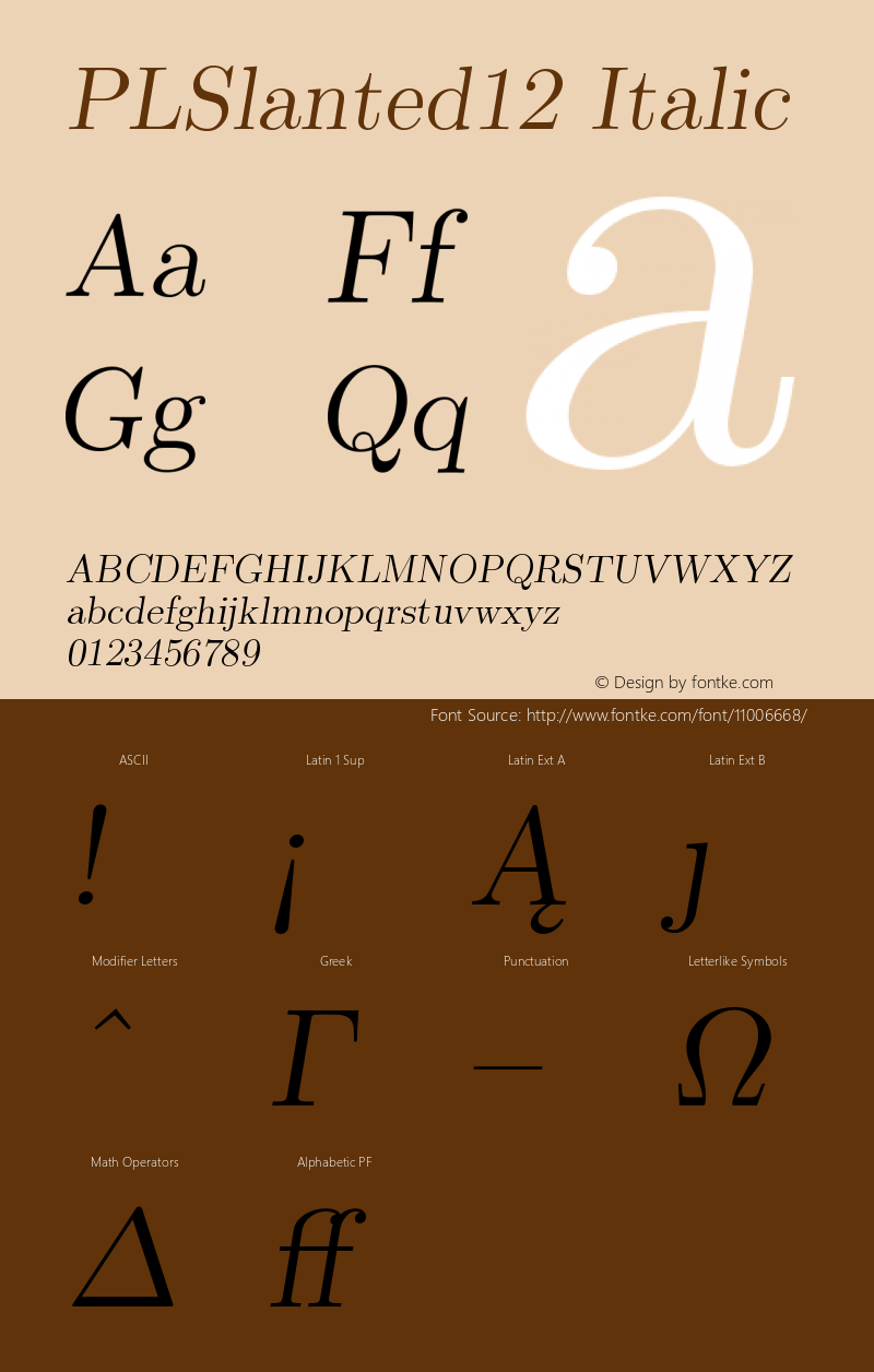 PLSlanted12 Italic Version 1.11图片样张